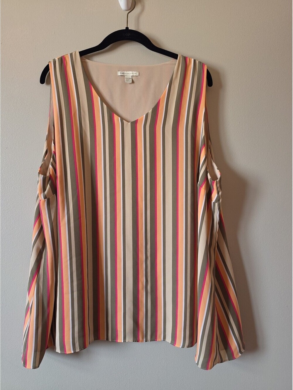Cato Womens Tunic Blouse Size 22/24W Striped sleeveless
